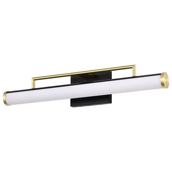 Nuvo Solano Medium Vanity LED Black and Brushed Brass White Acrylic Lens 62/1538